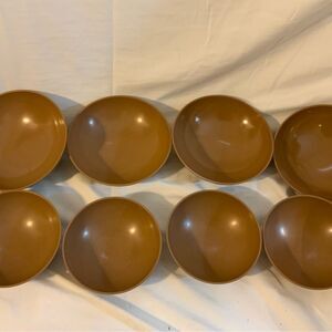 8 Pieces Vintage Texas Ware Brown- 4 small bowls 4.75” - 4 Small Bowls 5.75” k3